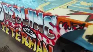 Jason Sauer Artist paints Brent Johnson race car