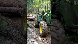 Extreme Mud Challenge &ndash; Tractor Hauling Logs | Powerful Tractor Dragging Timber on Muddy Trails