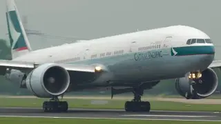 17 AMAZING UP CLOSE Heavy Landings at Manchester Airport- Runway 05R