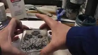 Stamping on Burlap 2