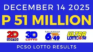 Lotto Result Today 9pm December 14 2025 PCSO