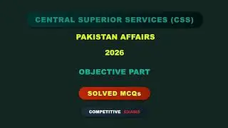 CSS Pakistan Affairs Paper 2026 Solved MCQ | Objective Part
