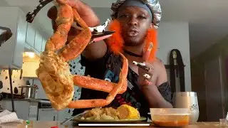 Crab Legs with BLoves sauce and Loaded Mashed Potatoes MukBang