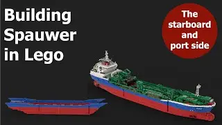 #5, bouw van groot schip van #lego : TSHD SPAUWER(schaal 1:75) De zijkanten. 5200 blokjes gebruikt