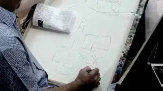 Eric Christensen Sketching Dedication on Back of Canvas
