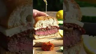 Greek Mediterranean Burger 🏛️ | Beef, Feta, Tzatziki & Sun-Dried Tomatoes 🍔| Smart Foods ASMR