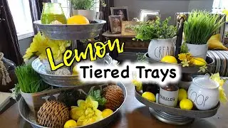 Summer Tiered Tray Decor Ideas 2020 | Lemon Farmhouse Tiered Tray Styling | Decorate With Me