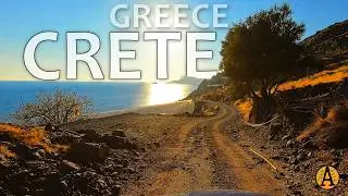 Coastal Road on Greek Island of Crete - Sunset - Scenic Drive From Lentas to Platia Peramata - ASMR