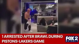 Brawl breaks out at Detroit Pistons game, one arrested