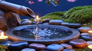 Dark Blue Zen Garden Piano & Water Drip Sounds for, Meditation, Study Calm, and Sleep Aid