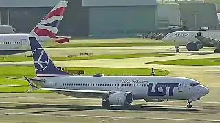 Plane spotting at Heathrow airport Storm Amy 4th October 2025 credits to @flightfocus365