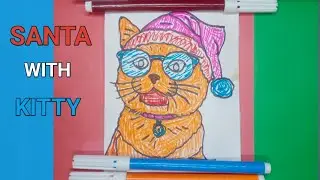 How to make Santa style sketch | Orange cat art ideas 