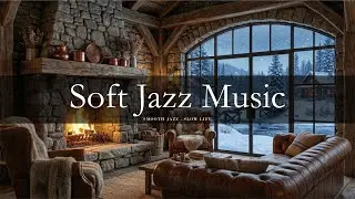 Peaceful Winter Coffee Shop ❄️ Soft Jazz Music with Fireplace Sounds for Work, Reading & Relax