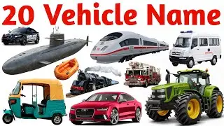 20 Vehicles Name in English | Learn Transport Vehicles for Kids | Educational Video