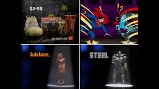 1996 McDonald's Happy Meal - Superman, Lois Lane, Steel, Clark Kent. Australian commercial.