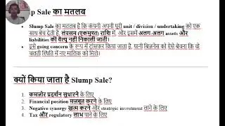 Slump Sale - Chapter 1 -Corporate Restructuring Valuation and Insolvency
