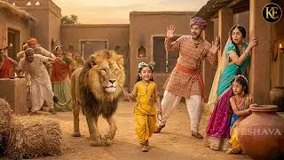 गाँव में शेर का आतंक, बाल कान्हा ने पल में बदल दी कहानी || YMKN || यशोमती मैय्या के नंदलाला