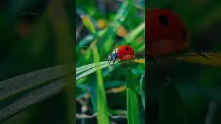 Ladybug walks on winter grass 🌿🐞......#macromood#insectlife