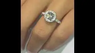 1.00 ct Round cut Diamond Engagement Ring in Double-Edge Halo