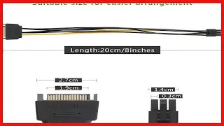 UGREEN Sata Power Cable Sata15 Pin to 6 Pin PCI Express Graphics Video Card Power Cable Adapter 8