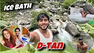 Natural river bathing in Himalayas || ice bath || de- tan after bath😂😂