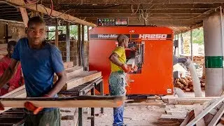HR250 Twin Horizontal Band Resaw in Action in South Africa | Wood-Mizer Africa