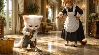 Poor White Cat Baby&rsquo;s Painful Life | Cruel Cat Maid Punished | Emotional 3D Cat Story