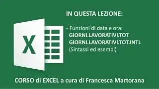 EXCEL tutorial 7J : GIORNI LAVORATIVI in Excel
