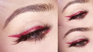 Red Eyeliner With Silver Glitter Eyes Makeup Tutorial/With in 5 minutes /Makeup by Aly's