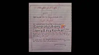 How To Write Congratulation 🎊 दामी Format / Congratulations Letter Class 9 & 12 Real VS Exam