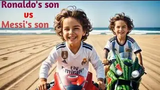 Ronaldo's son vs Messi's son making compitition with bike 🚴 ride. 