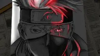 DRAWING KAKSHI IN 30sec with CHEAP PENS || TIMELAPSE || Black and #white+#colourfull+#GLOW|| #SHORTS