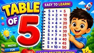 Table of 5, Learn Multiplication Table of Five 5 x 1 = 5, 5 Times Tables, 5 ka Table, Maths table