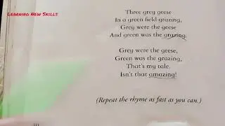 A tounge Twister Rhyme | Reading aloud | New Poem Three Gray Gheese | Learning New Skills English