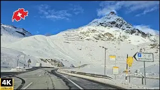 A Perfect Winter Day in the Swiss Alps | Julier Pass Drive (4K)