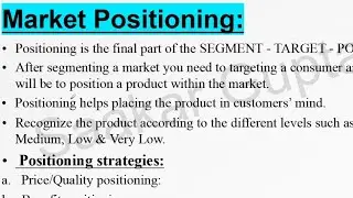 Market Positioning in marketing management || Positioning strategies || Marketing management MBA 1st