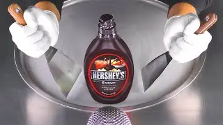 ASMR - HERSHEY'S Ice Cream Rolls | how to make Chocolate Ice Cream out of Hershey Sauce - Food Art