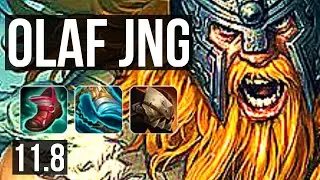 OLAF vs NOCTURNE (JUNGLE) | 6/0/8, Rank 9 Olaf, Dominating | KR Challenger | v11.8
