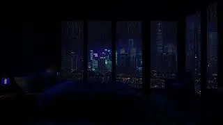 Rain Sounds for Deep Sleep 🎶 Cozy Warm NYC City Night with Window Rain & Soft Glow