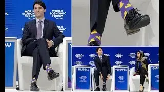 Justin Trudeau wears pair duck design socks at Davos
