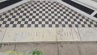 #lovely #old #vintage #shop #front with #ghost #sign of it's #past #history in #marble #step #2024