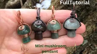 Mini mushroom wire wrapping tutorial with swirls