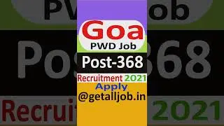 Goa PWD Recruitment 2021 | #short #job