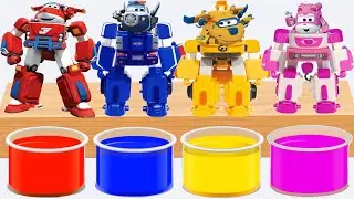 Colors shower Super Wings Season 2 with Jett, Paul, Dizzy, Donnie  Bathing Colors Fun for kids