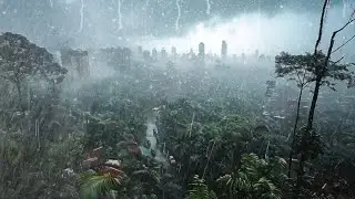 4K | Soft Rain on Window & Quiet Thunder in the Distance – Deep Sleep Ambience