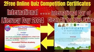 International Literacy Day 2024 | International Day of Clean Air for Blue Skies | Free Certificate