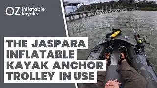 Тележка для якоря надувной байдарки Jaspara в использовании.