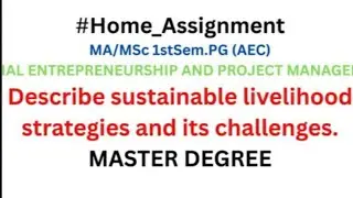 Describe sustainable livelihood strategies and its challenges.SOCIAL ENTREPRENEURSHIP&Projct Mangmnt