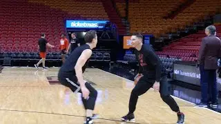 Duncan Robinson vs Chris Quinn In Miami Heat Pregame
