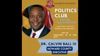 Politics Club: Dr  Calvin Ball 9 22 2022